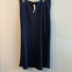 J Crew Deep Blue A-Line Satin Skirt